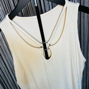 Amazon Essentials Cream Tank Top with Ring Detail